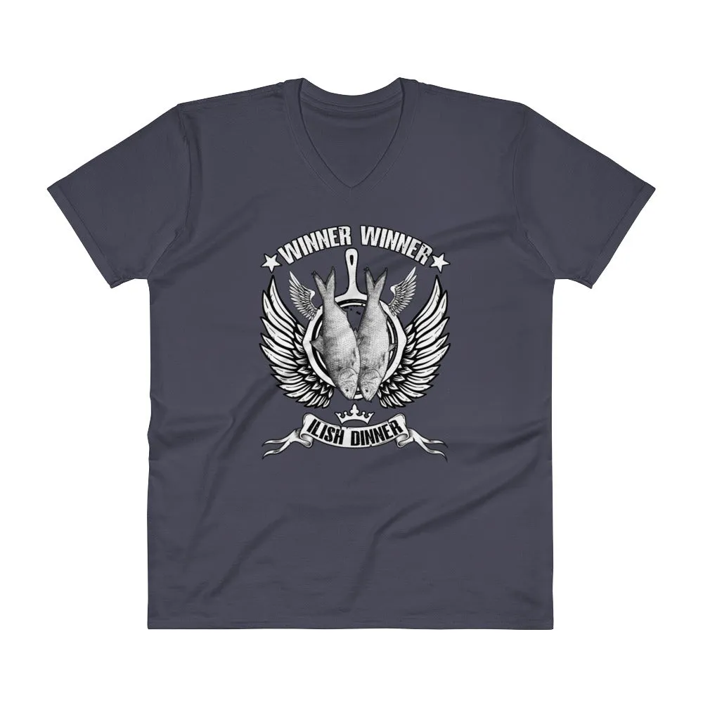 Bengali Lightweight Fashion V-Neck T-Shirt - Winner Winner Ilish Dinner