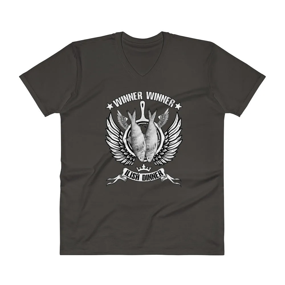 Bengali Lightweight Fashion V-Neck T-Shirt - Winner Winner Ilish Dinner
