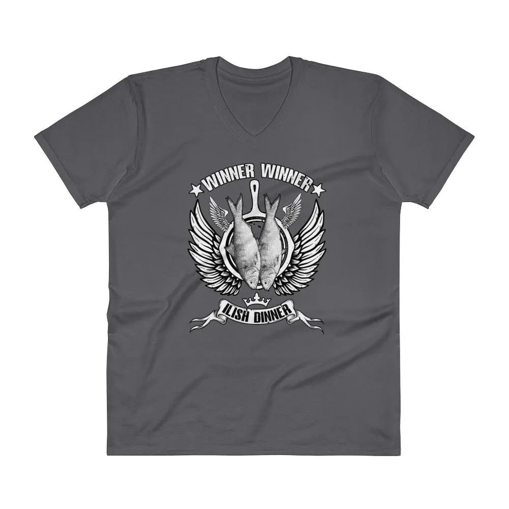 Bengali Lightweight Fashion V-Neck T-Shirt - Winner Winner Ilish Dinner