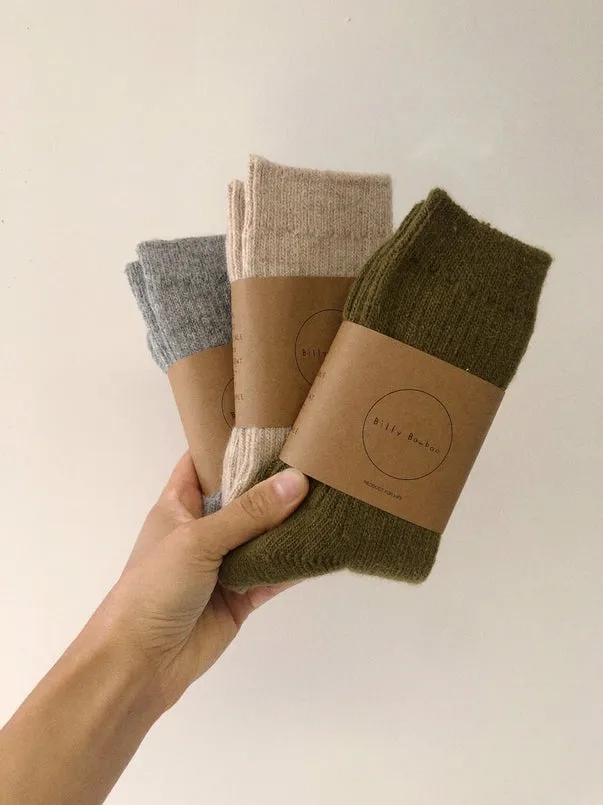 billy bamboo / neutral iceland wool socks