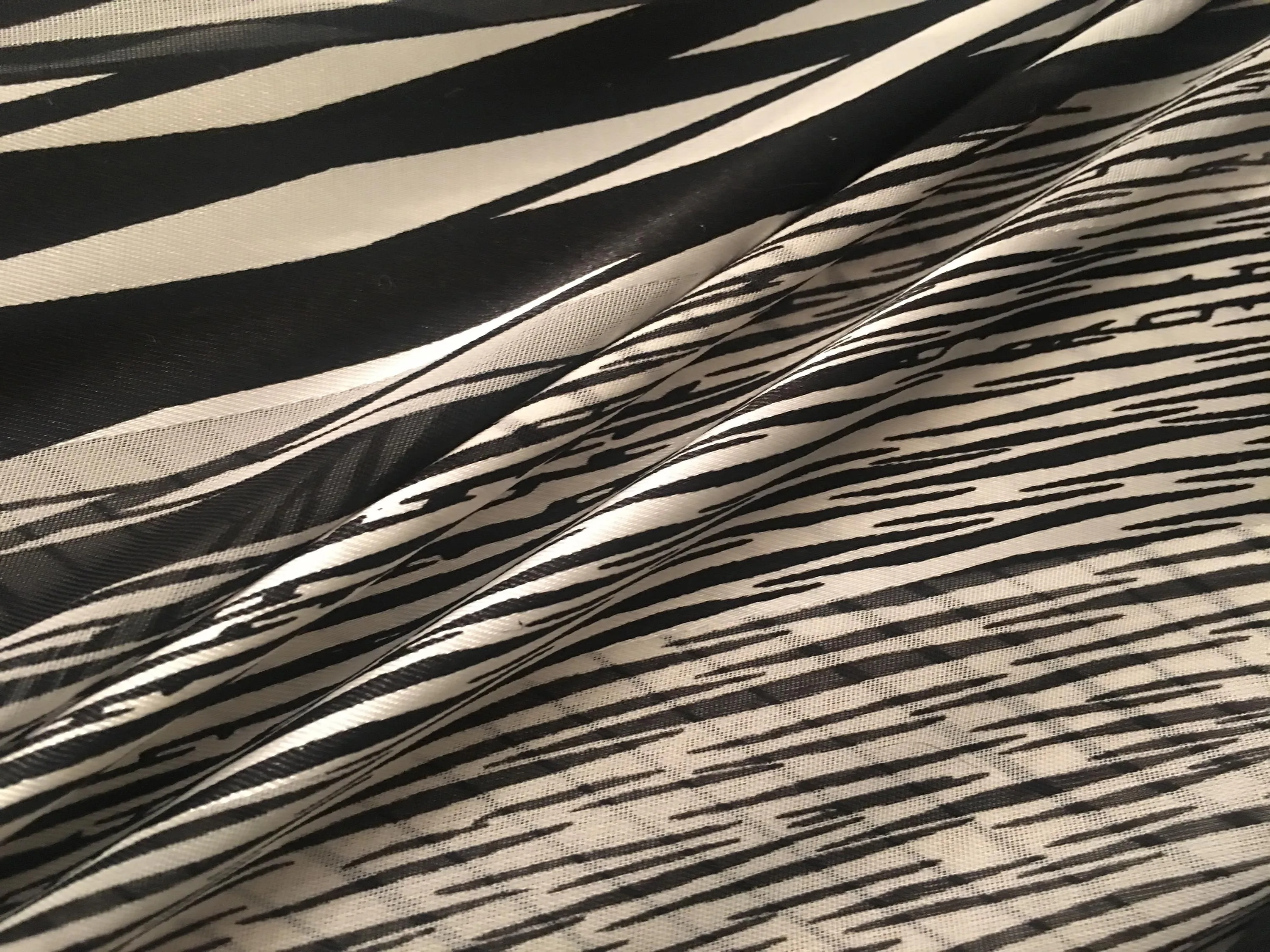 Black & Silver Mixed Print Silk