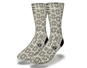 BLACK & TAN African Tribal Pattern Socks