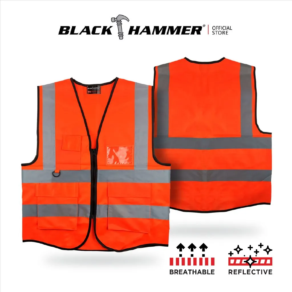 Black Hammer High Visibility Reflective Safety Vest D