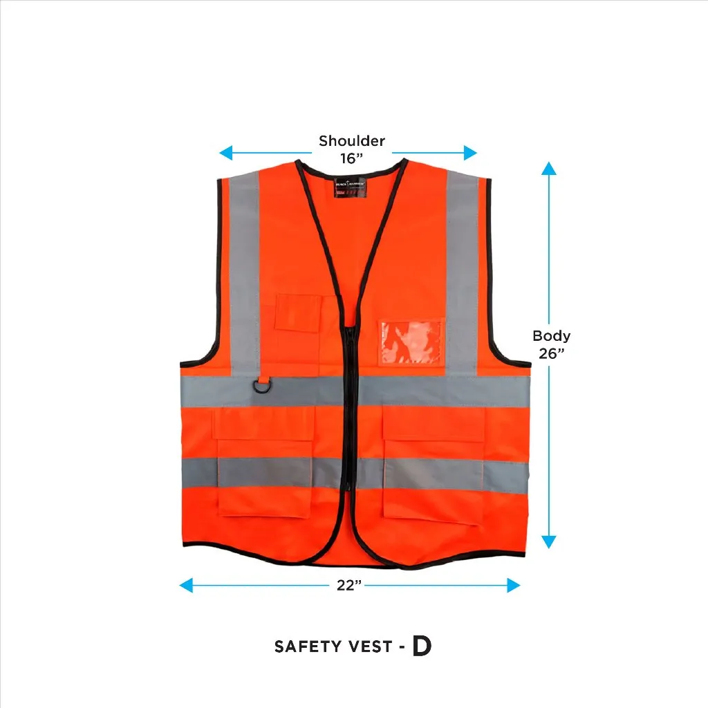 Black Hammer High Visibility Reflective Safety Vest D