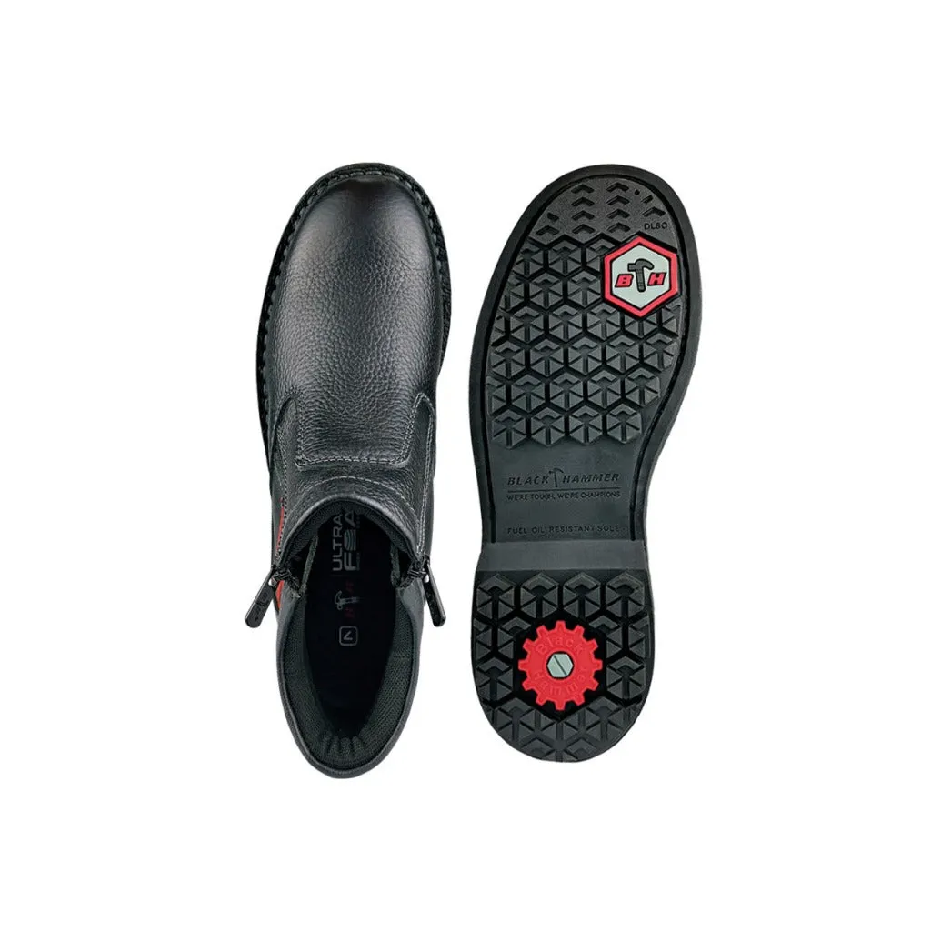 Black Hammer Men Mid Cut with Double Zip Safety Shoe BHS26618