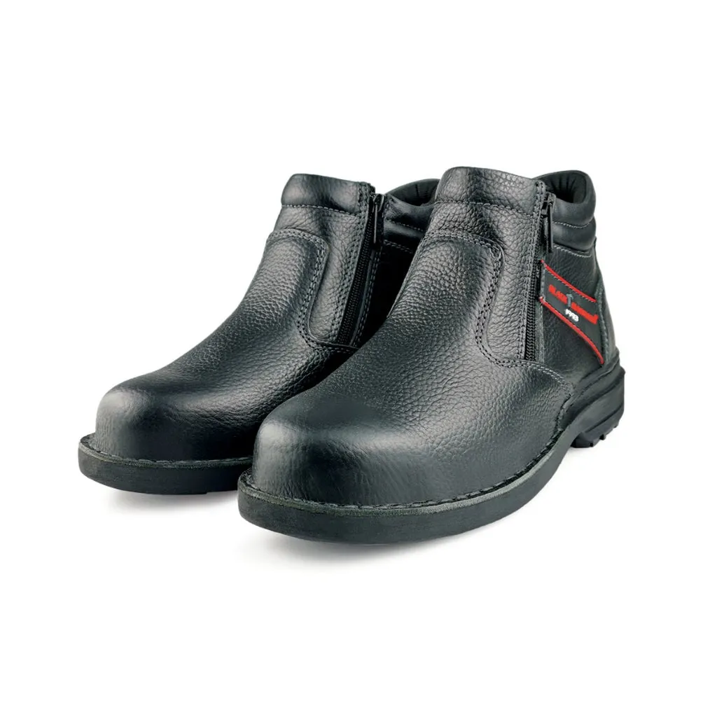 Black Hammer Men Mid Cut with Double Zip Safety Shoe BHS26618