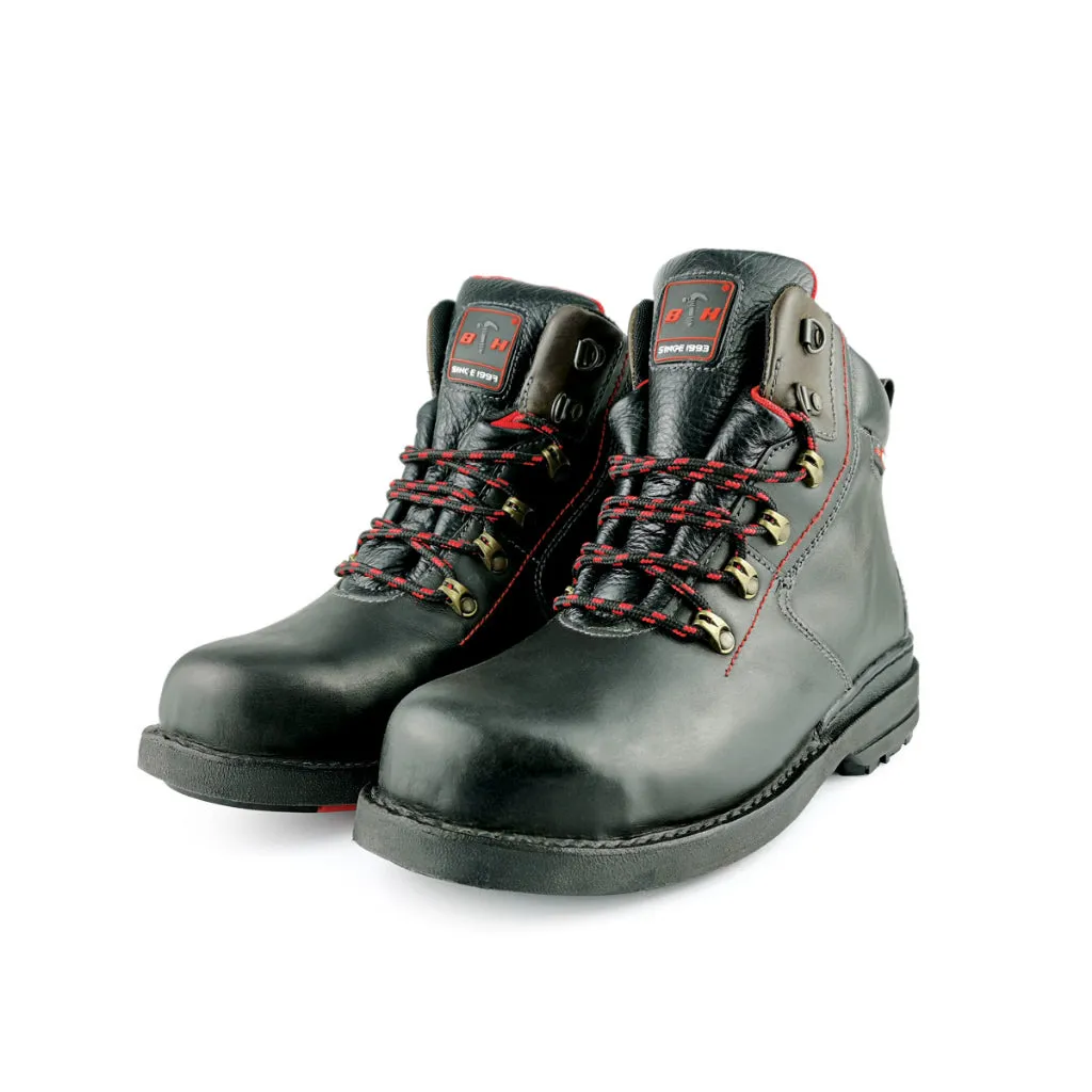 Black Hammer Men Mid Cut with Shoelace Safety Shoe BHS26613