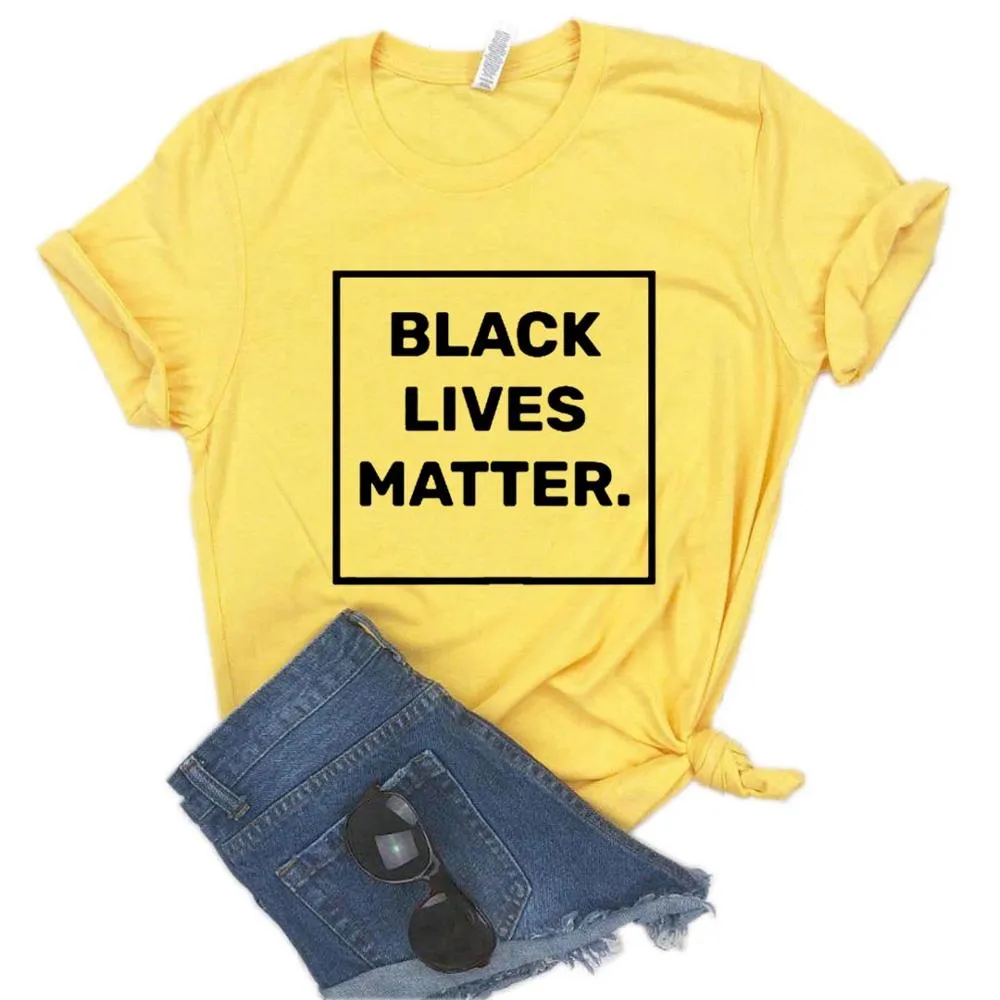 Black Lives Matter square Women Tshirts Cotton Casual Funny t Shirt For Lady  Top Tee Hipster 6 Color Drop Ship NA-464