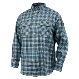 Black Stallion Gray Plaid 7 oz. FR Cotton Work Shirt