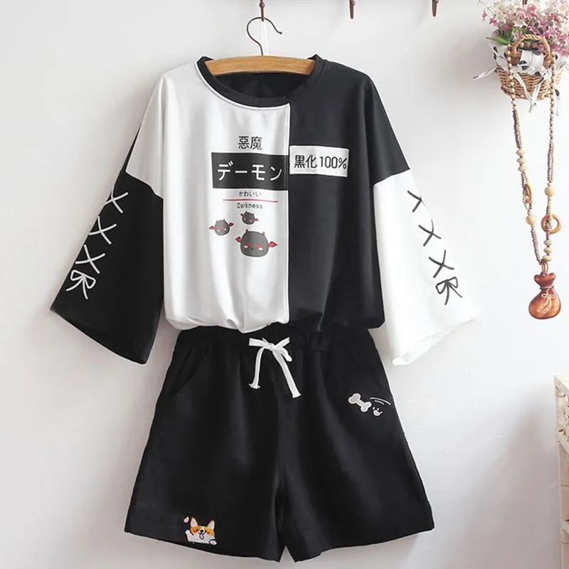 BLACK WHITE DEVIL T-SHIRT UB2667