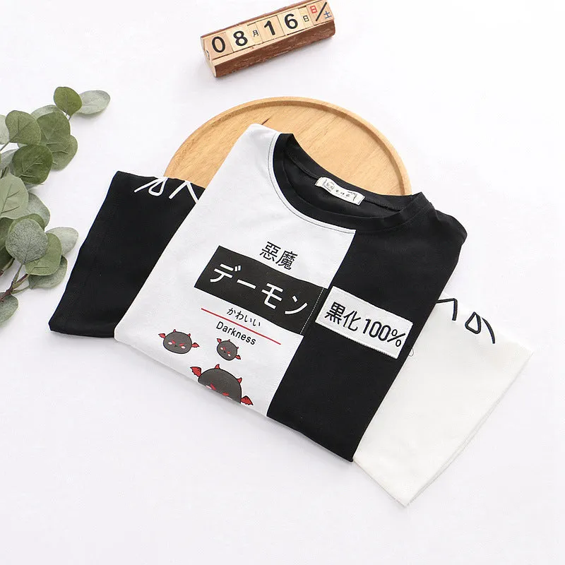 BLACK WHITE DEVIL T-SHIRT UB2667