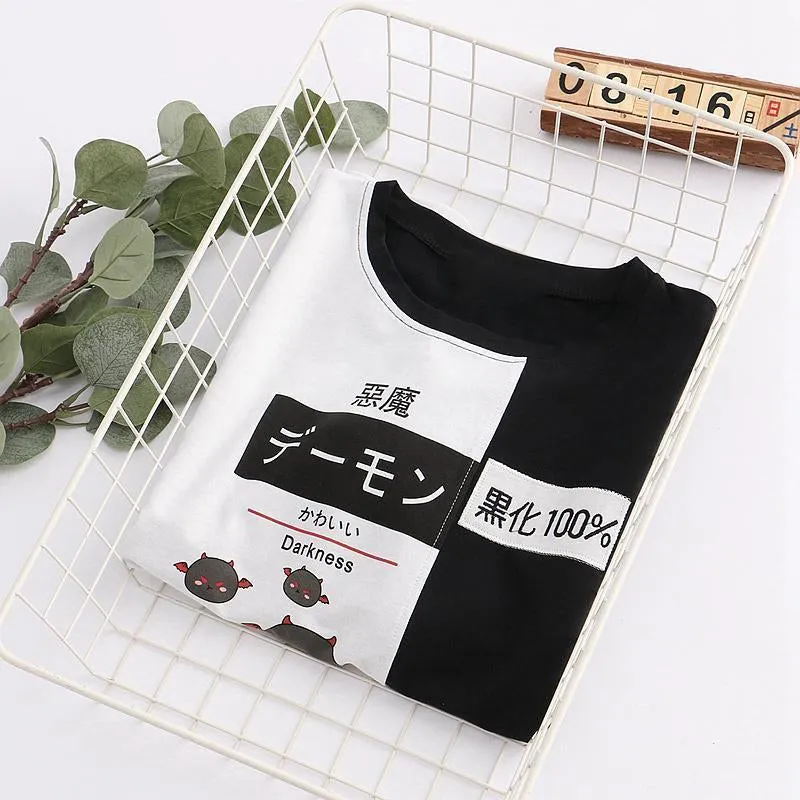 BLACK WHITE DEVIL T-SHIRT UB2667