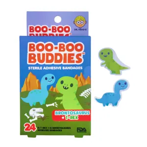 Boo-Boo Buddies Sterile Adhesive Bandages - Brontosaurus   T-Rex