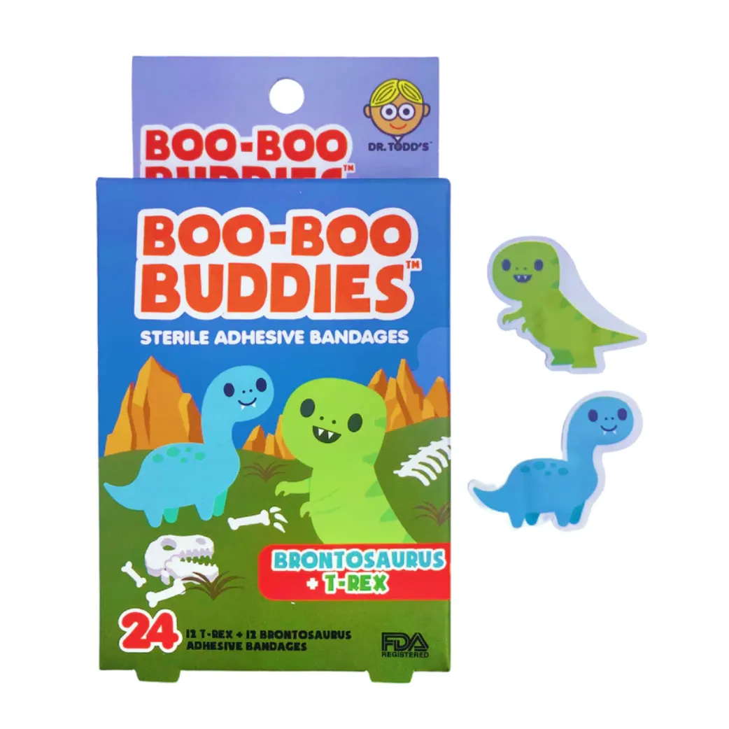 Boo-Boo Buddies Sterile Adhesive Bandages - Brontosaurus   T-Rex