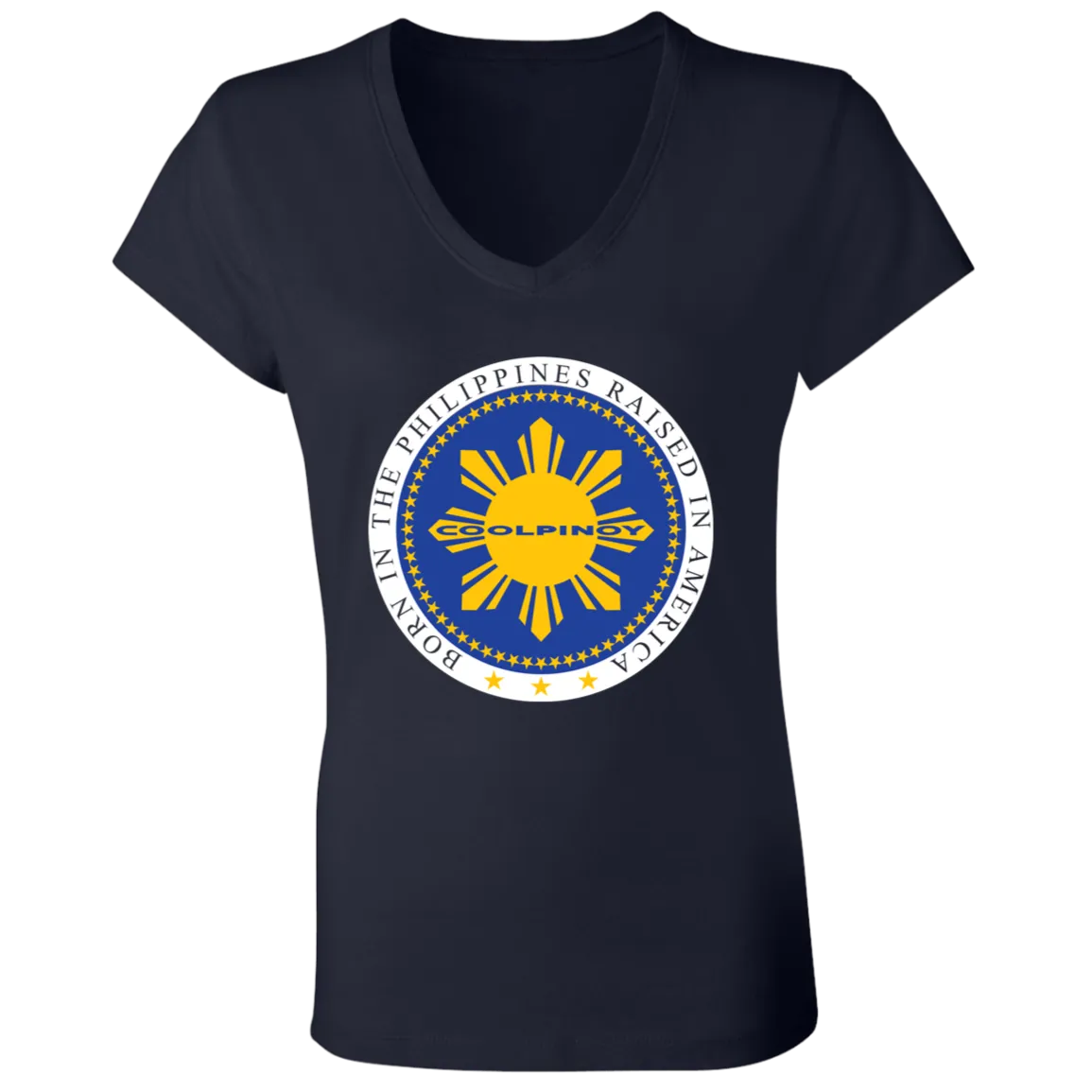 Born in the Philippines Ladies Jersey V-Neck T-Shirt