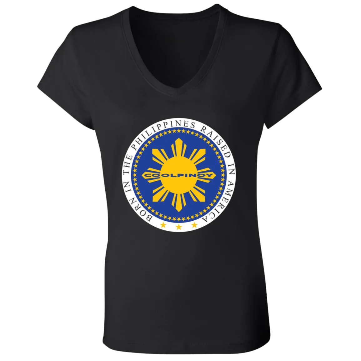 Born in the Philippines Ladies Jersey V-Neck T-Shirt