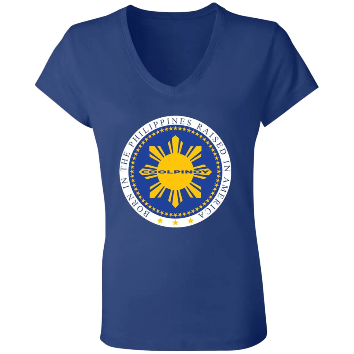 Born in the Philippines Ladies Jersey V-Neck T-Shirt