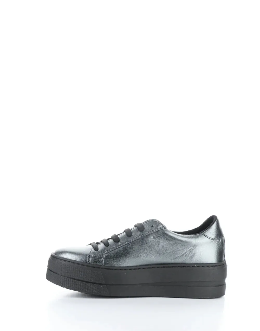 BOS & CO MAYA CARBON METALLIC LEATHER PLATFORM SNEAKER