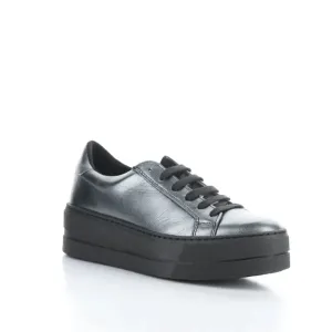 BOS & CO MAYA CARBON METALLIC LEATHER PLATFORM SNEAKER