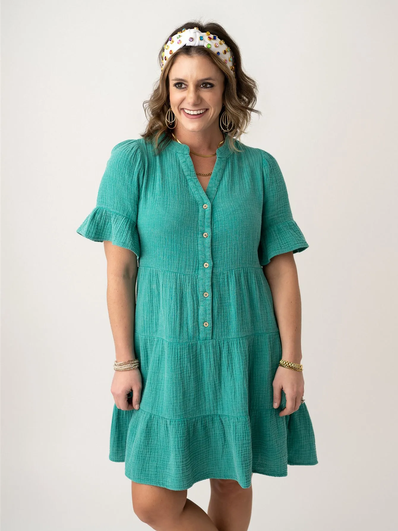 Bouncy Button Down