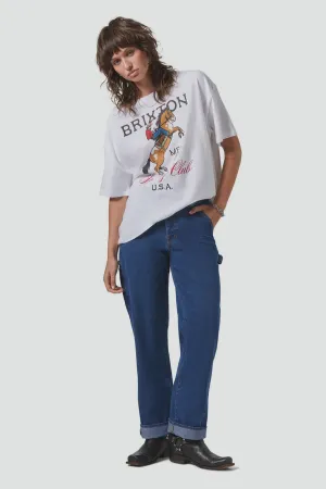 Brixton Sporting Club Oversized BF Tee WHITE