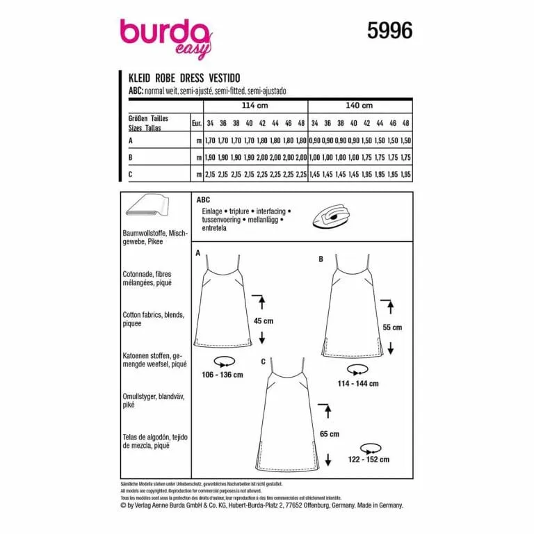 Burda Pattern 5996