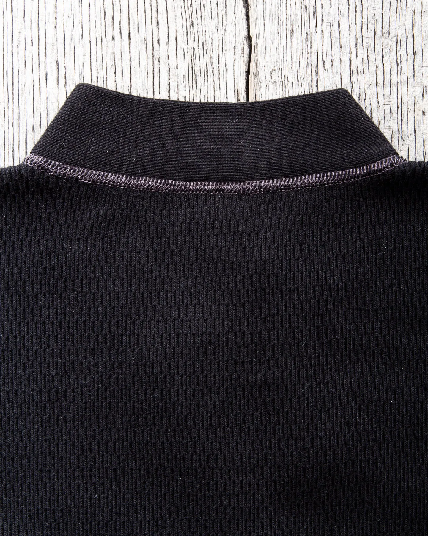 Buzz Rickson Long Sleeve Thermal Henley Shirt Black