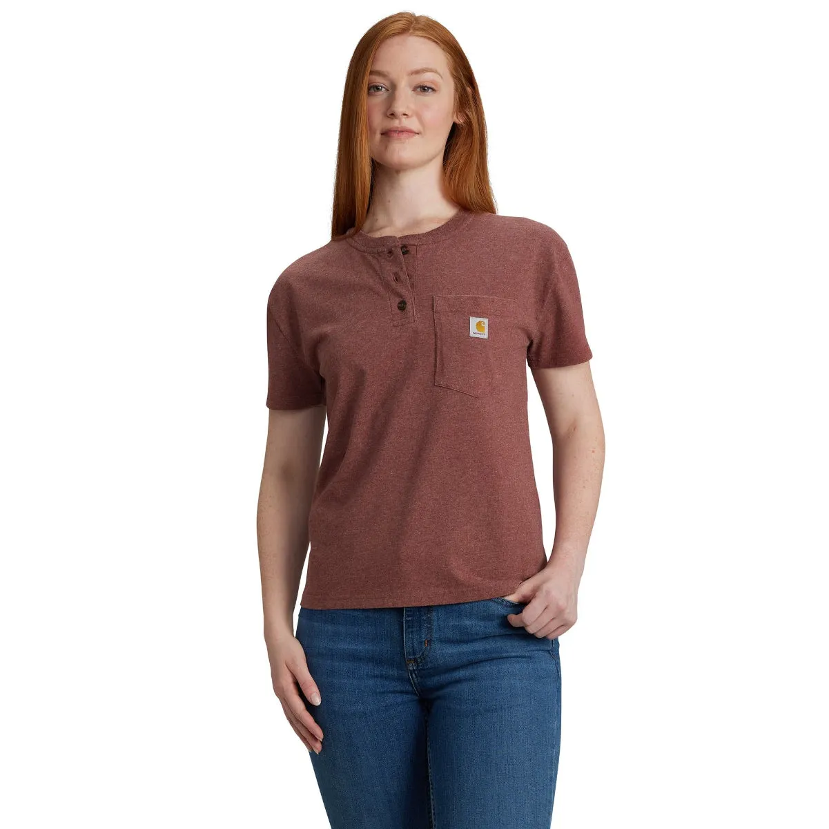 Carhartt 106813 Women's Loose Fit SS Heavyweight Henley T-Shirt