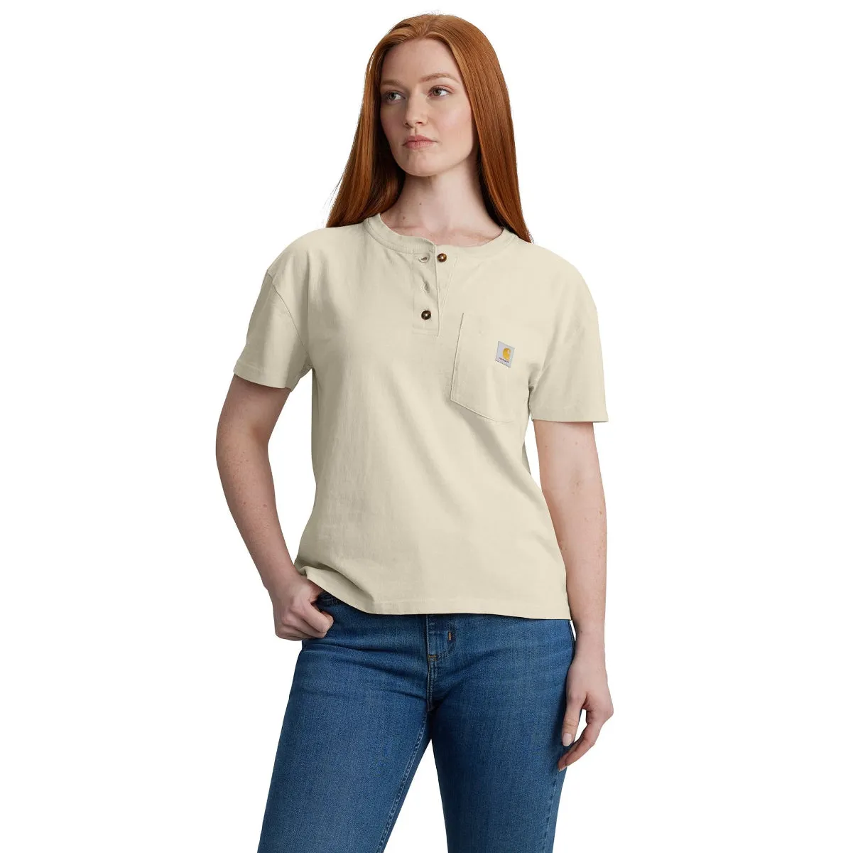 Carhartt 106813 Women's Loose Fit SS Heavyweight Henley T-Shirt