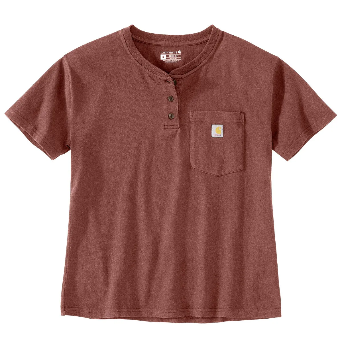Carhartt 106813 Women's Loose Fit SS Heavyweight Henley T-Shirt