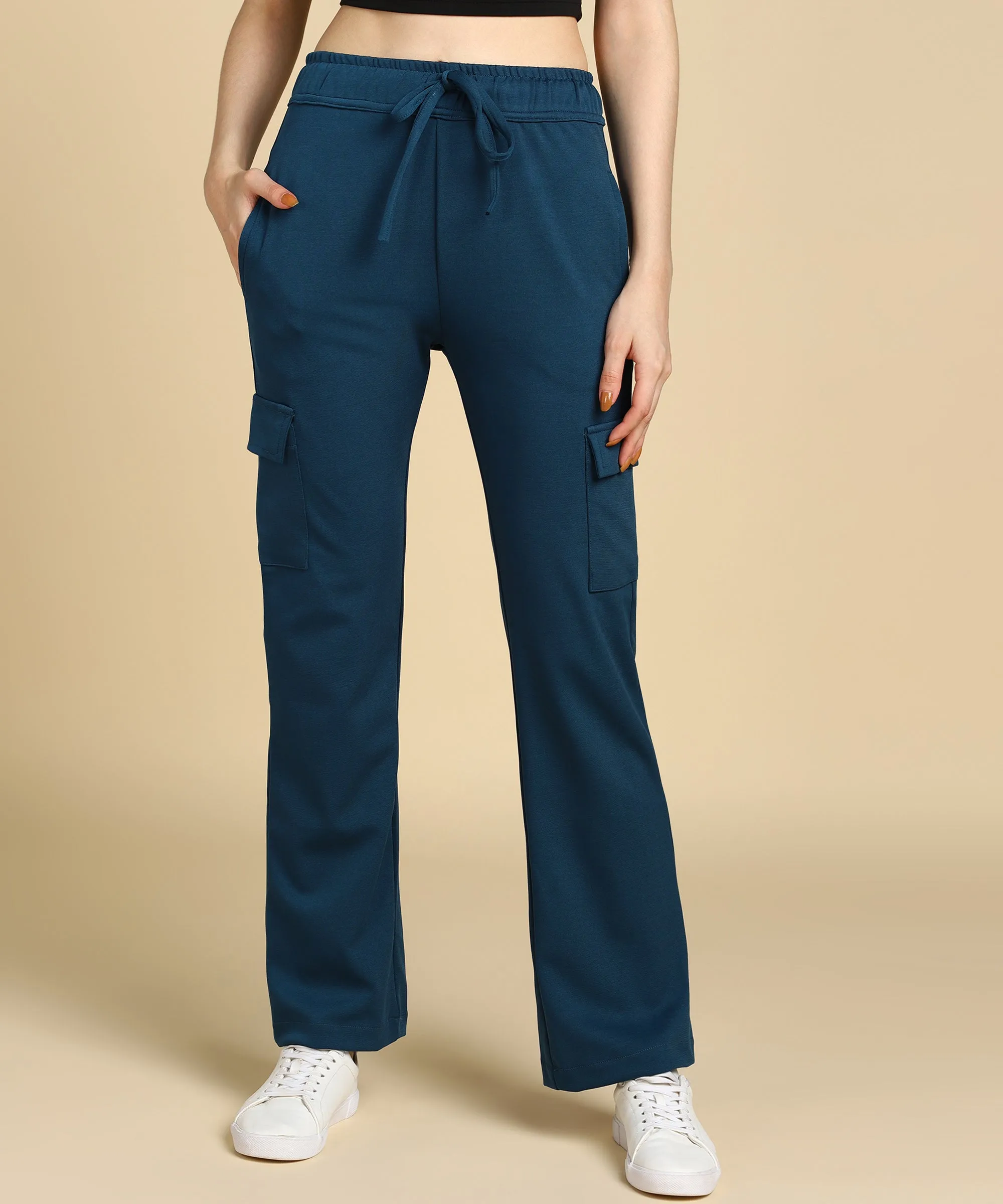 Casual High-Waisted Parallel Cargo Pants