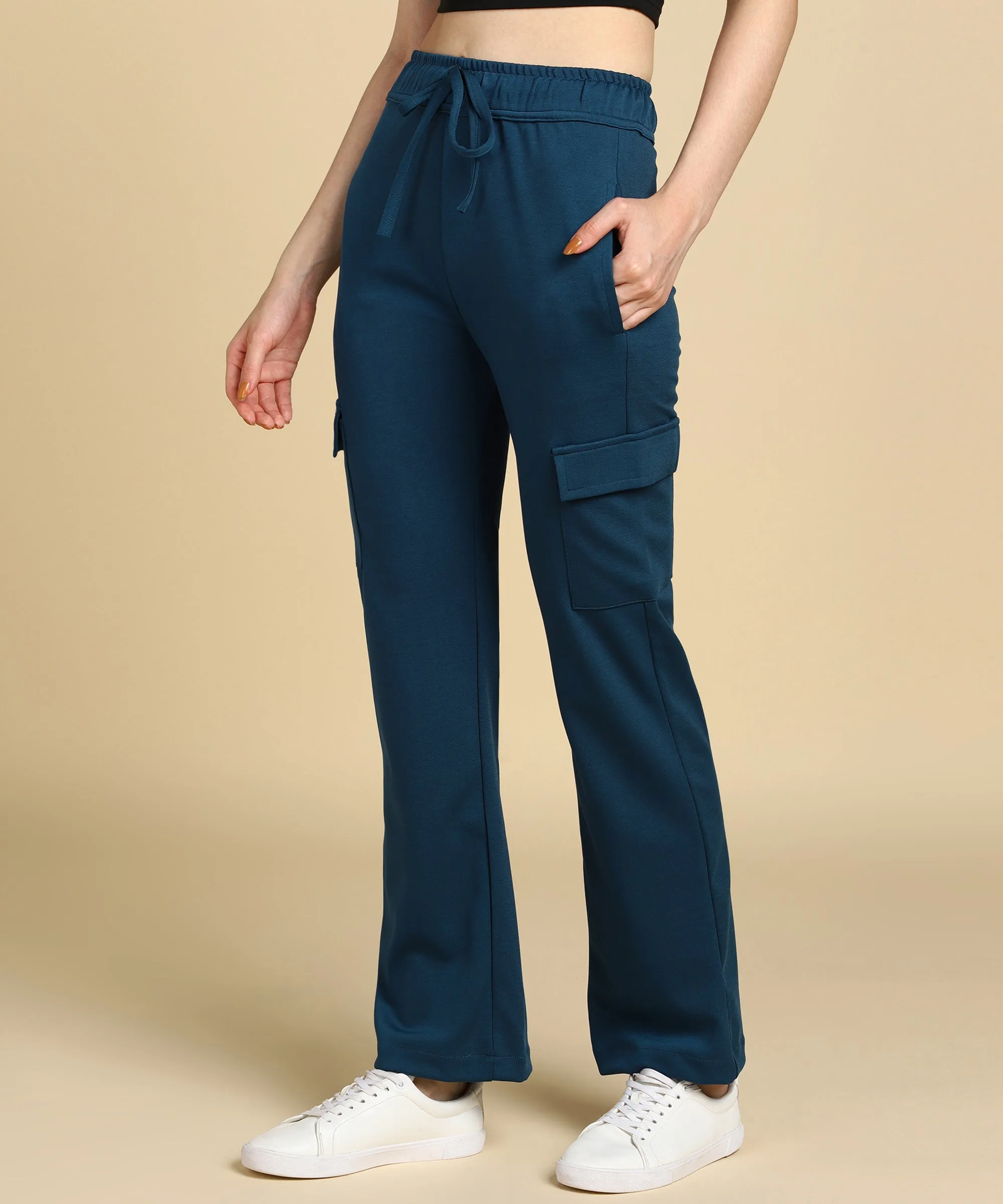 Casual High-Waisted Parallel Cargo Pants