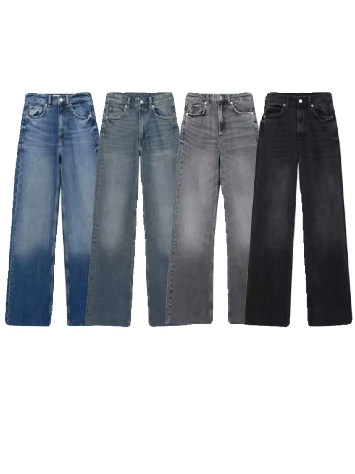 Casual Wide-Leg Denim Pants