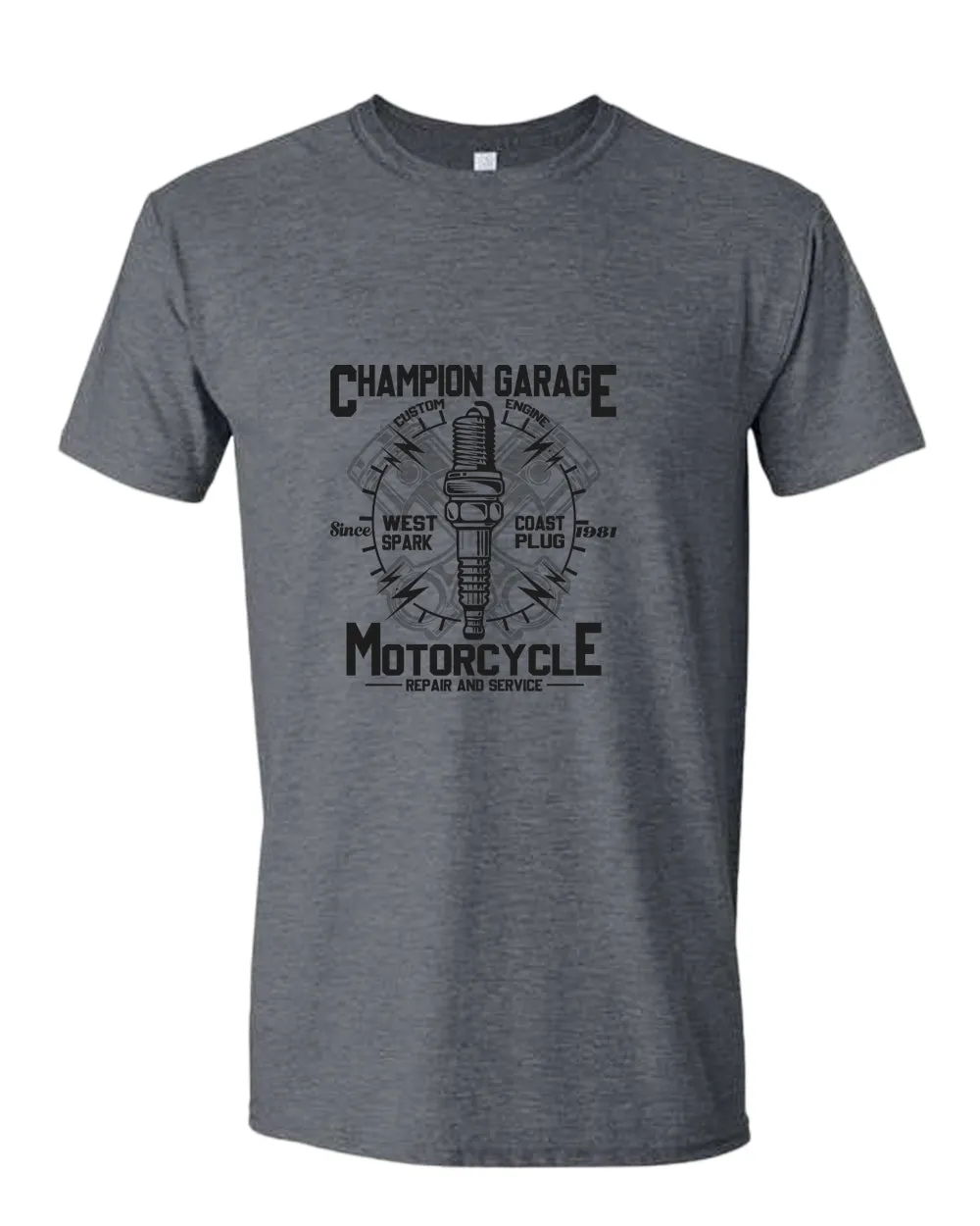 Champion garage motorcycle repair service t-shirt