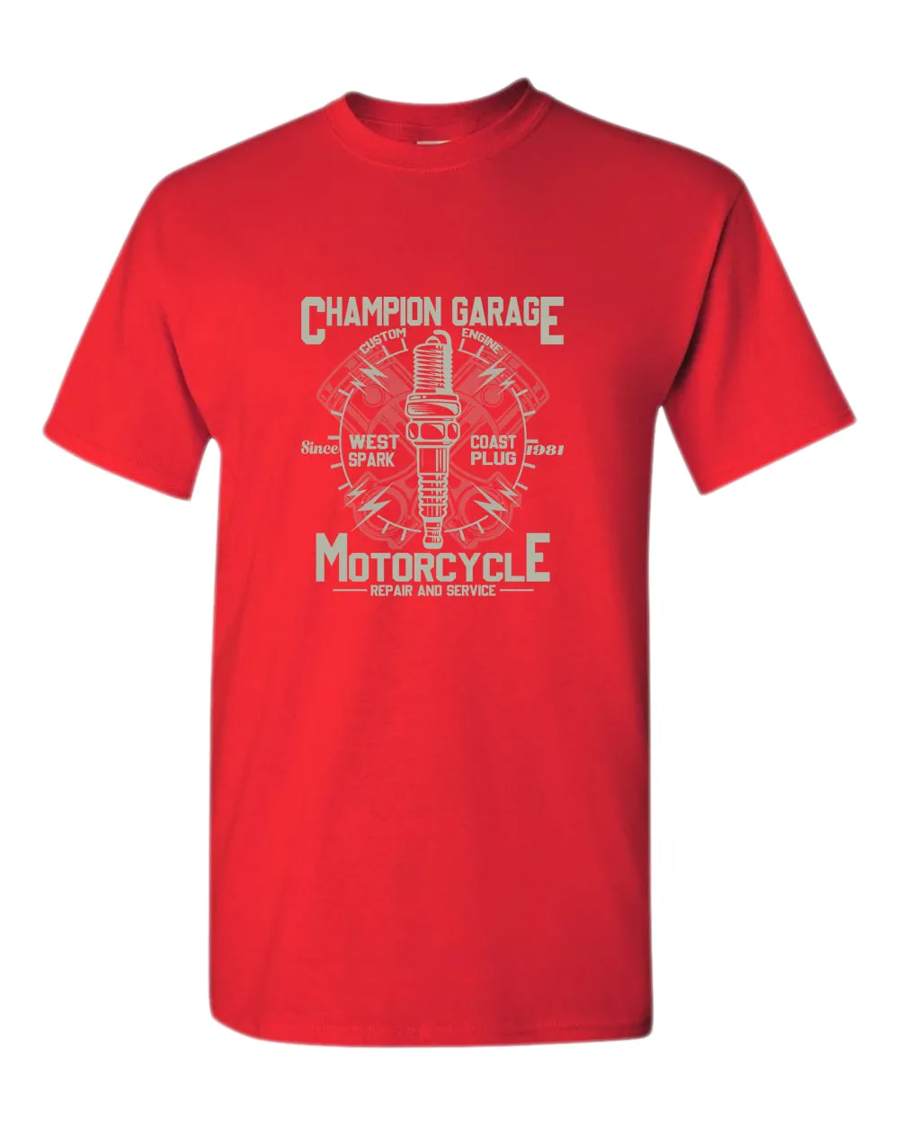 Champion garage motorcycle repair service t-shirt