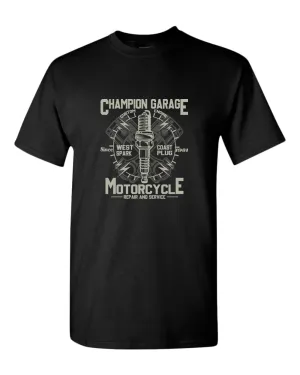 Champion garage motorcycle repair service t-shirt