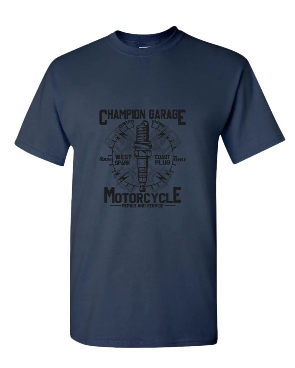 Champion garage motorcycle repair service t-shirt