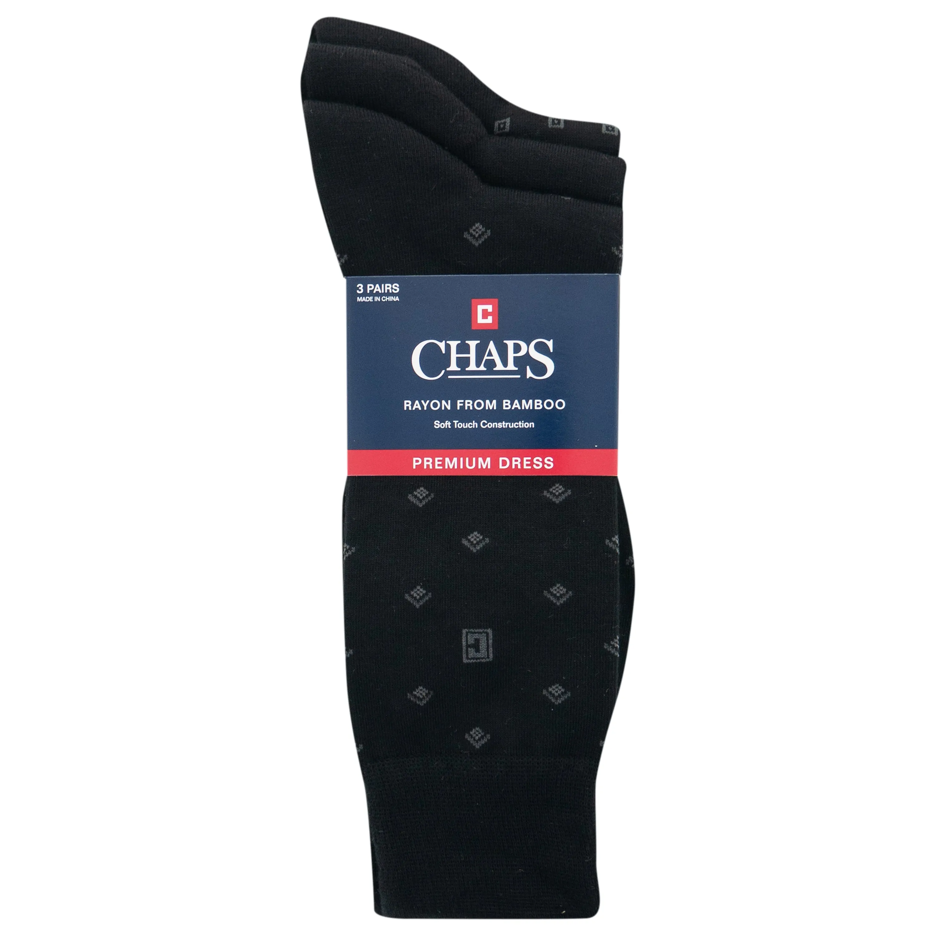 Chaps Men's Diamond Dress Crew Socks 3 Pair