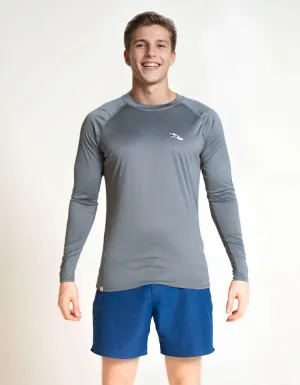 Charcoal Grey Long Sleeved Mens Rash Guard