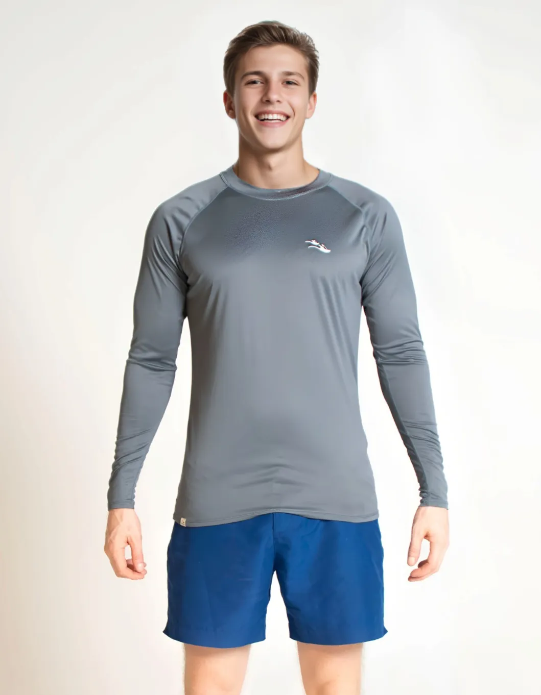 Charcoal Grey Long Sleeved Mens Rash Guard
