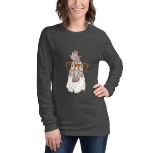 Chicken with Glasses Unisex Long Sleeve Tee