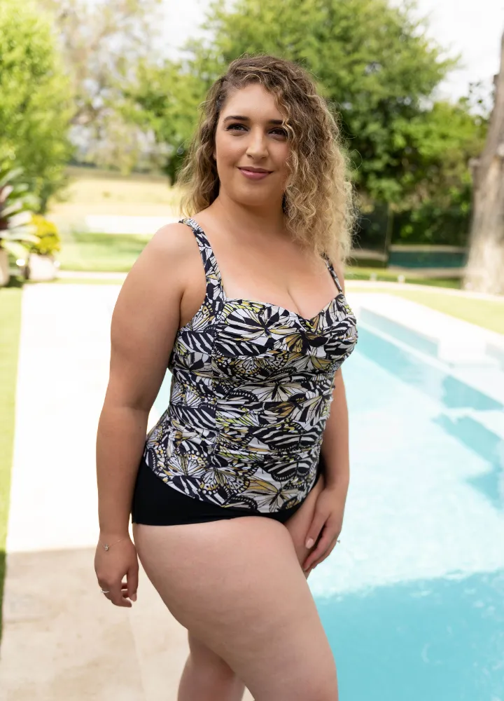 Chlorine Resistant Tankini Top Butterfly