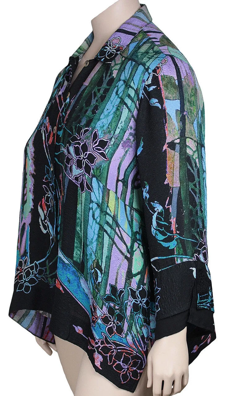Citron Printed Silk Blouse