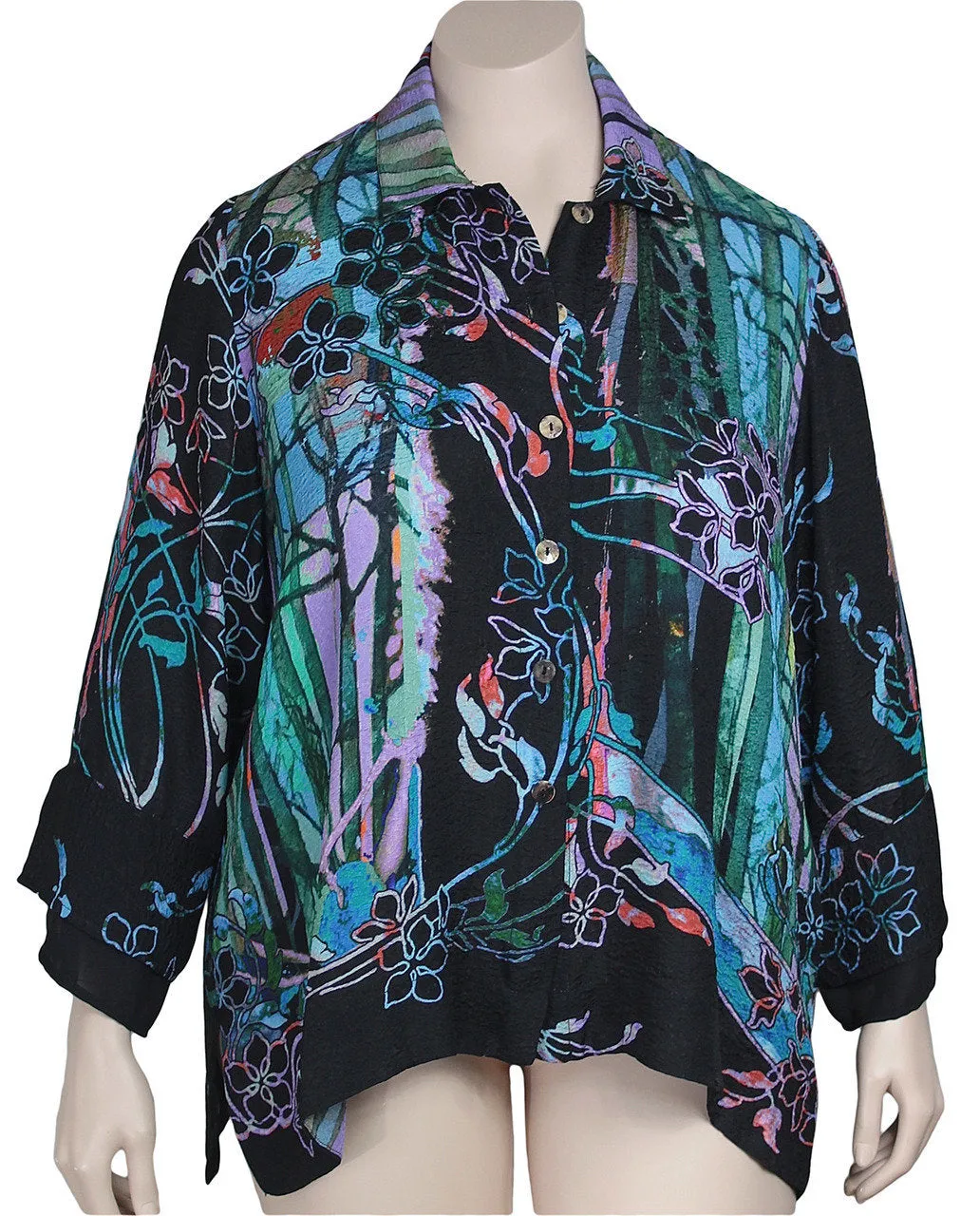 Citron Printed Silk Blouse