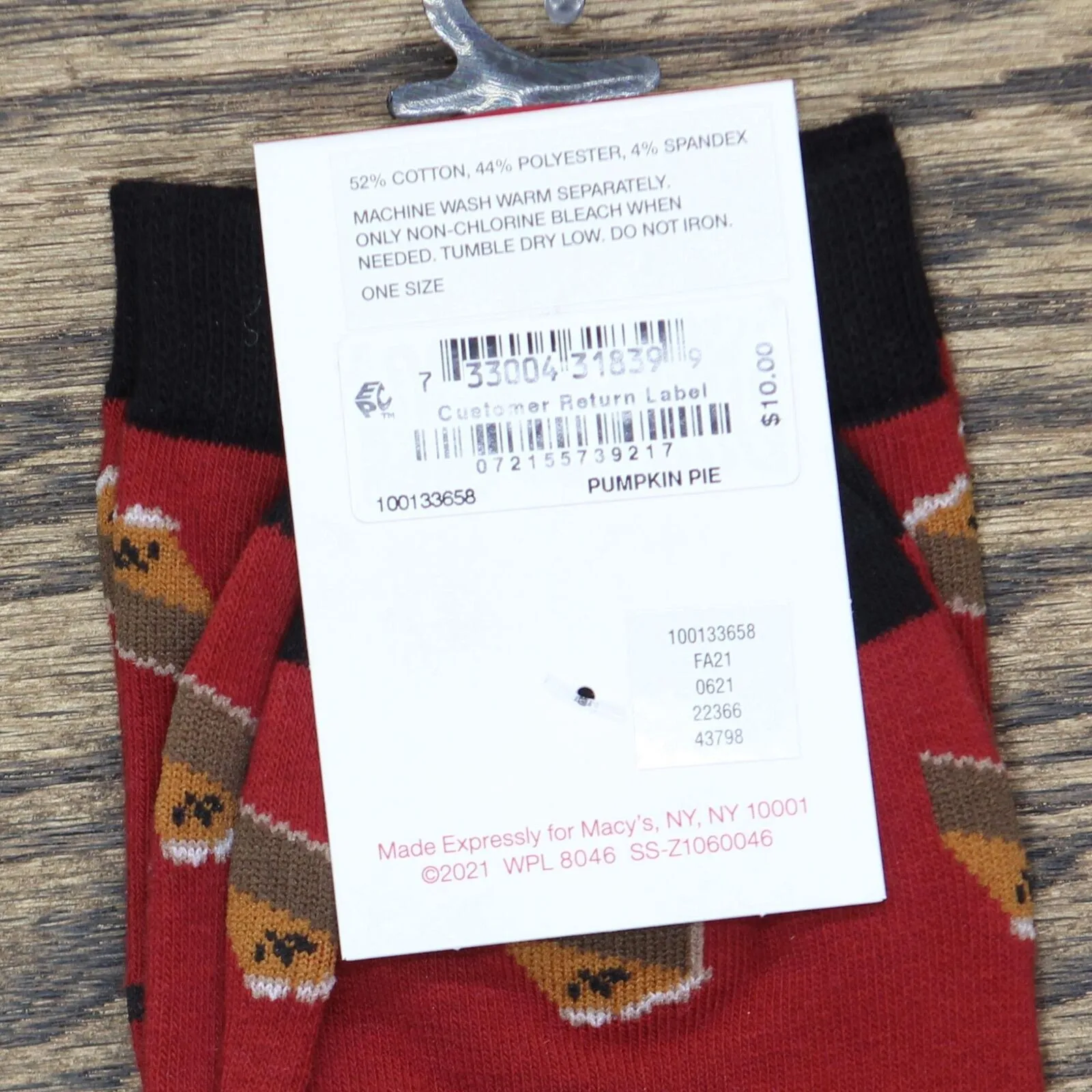 Club Room Mens Holiday Pumpkin Pie Crew Socks
