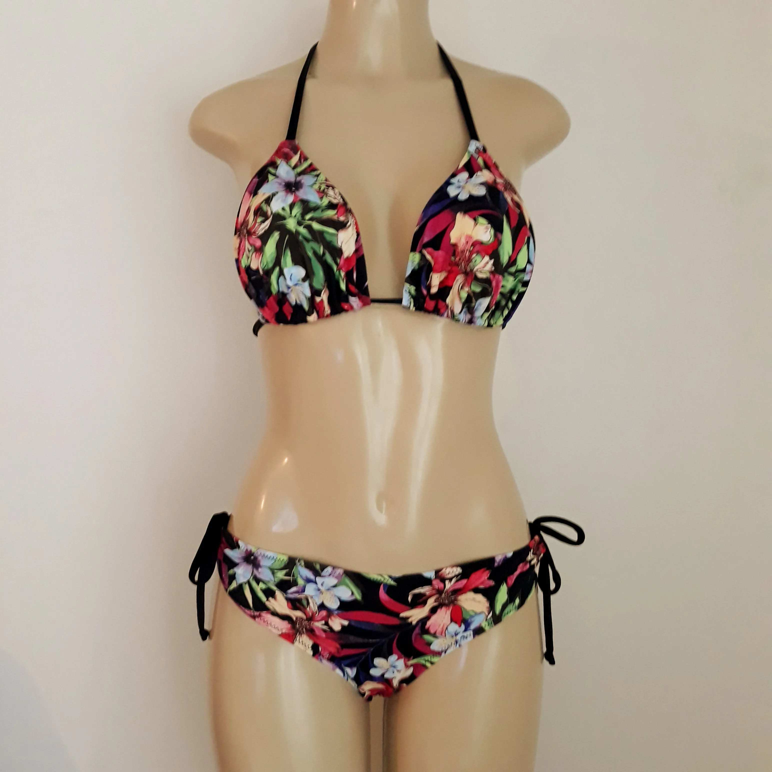 Convertible Tankini Top and Tie sides Bikini Bottom