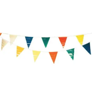 Cortina Pennants, Vinyl, 9 in x 12 in, Multi-Colored, 100 ft String, 03-403