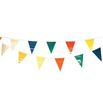 Cortina Pennants, Vinyl, 9 in x 12 in, Multi-Colored, 100 ft String, 03-403