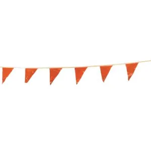 Cortina Pennants, Vinyl, 9 in x 12 in, Orange, 100 ft String, 03-402