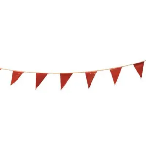 Cortina Pennants, Vinyl, 9 in x 12 in, Red, 100 ft String, 03-400